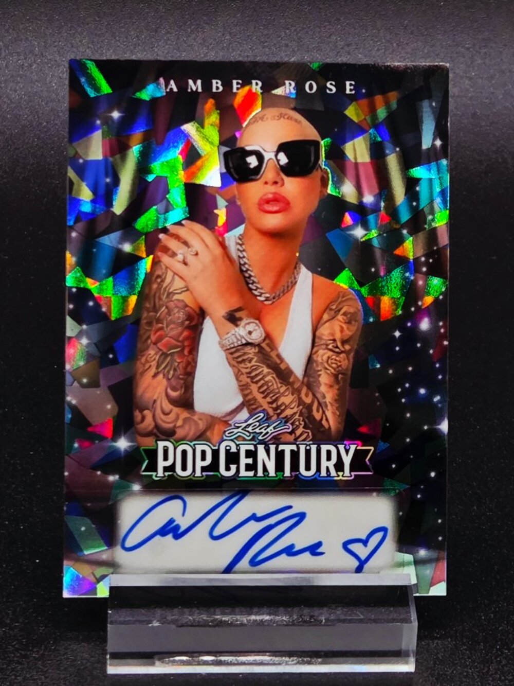 Amber Rose Auto 21/25 Black Cracked Ice Model, Rapper, Kanye West's Ex